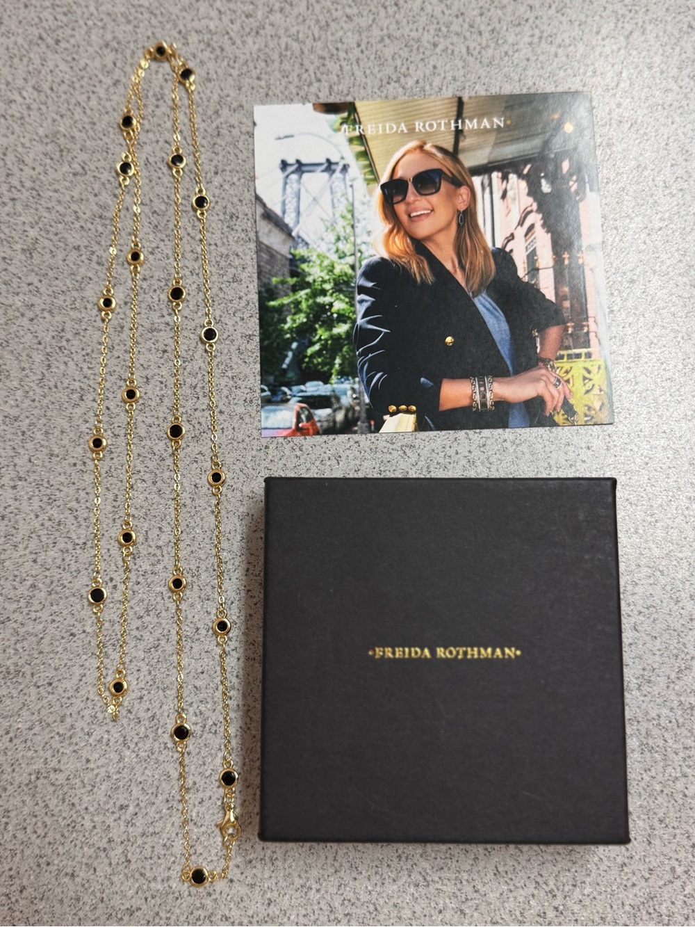 Gold and Black Lumi Bezel Necklace